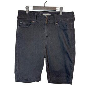 Torrid 14 Womens Super Soft Jet Black Jean Bermuda Shorts